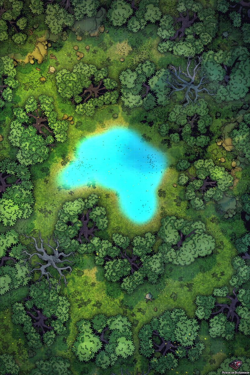 Forest Pond Battle Map 26x39