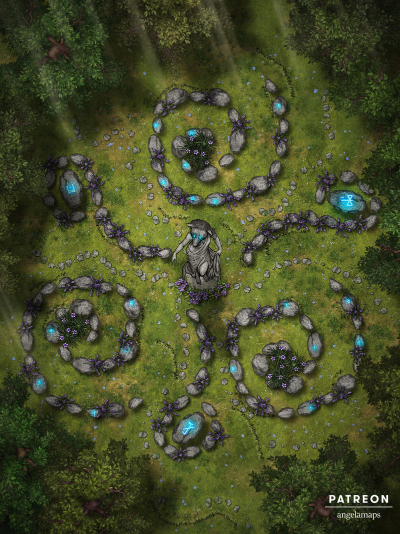 Old Druid Ruins [battlemap] from Angela Maps - 3 levels! [animated] [art]