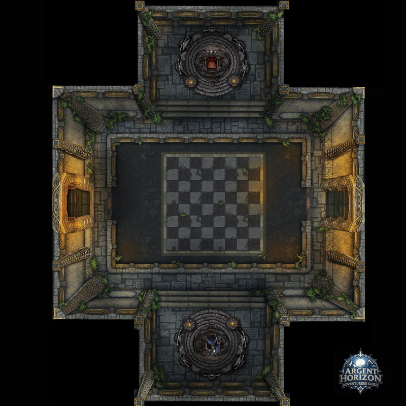 Battle Chessboard with top-down token pieces.