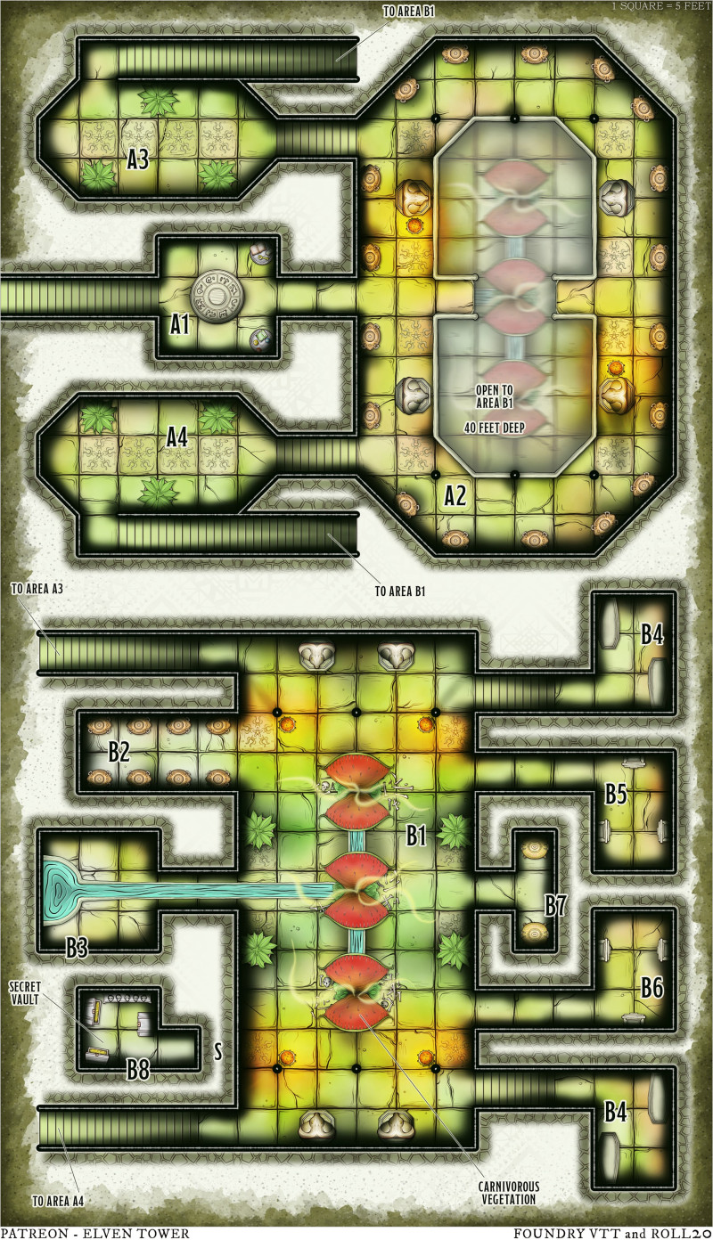 Map 838 and 839 - The Myth Well - Dungeon and its Isometric View