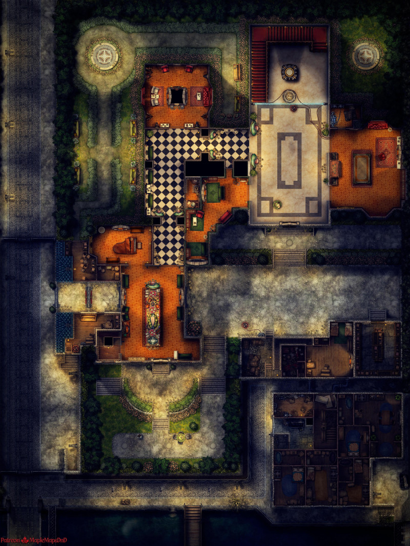 Lady Boyle's Last Party from "Dishonored" by MapleMapsDnD | [Battle Map] [No AI] [OC] [Art]