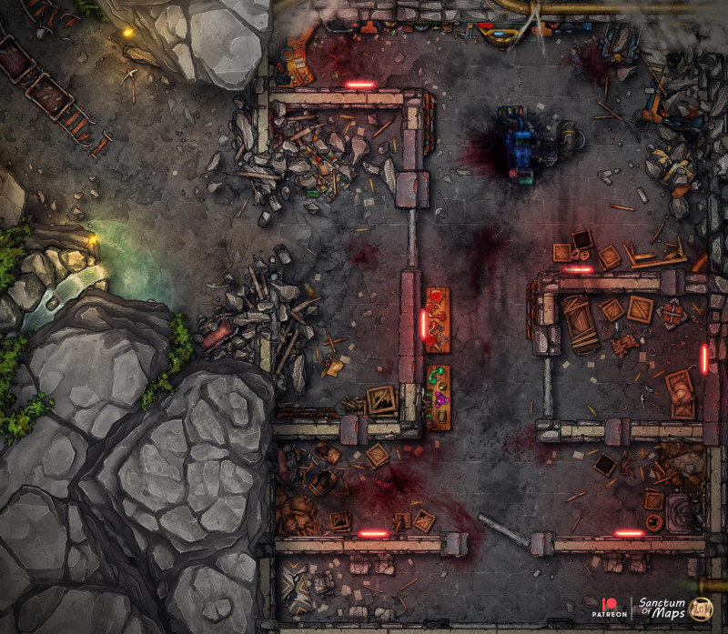 Ruined Gnomish Lab - Bloody - 21x18