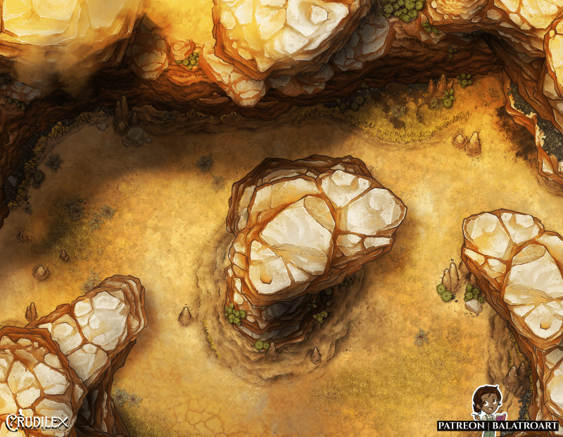 The Fangs serve as an impassable barrier made up of needling sandstorms and dangerous jagged mesas. Only a fool would try to cross, If the sand doesn't shred you the creatures burrowing below surely will.