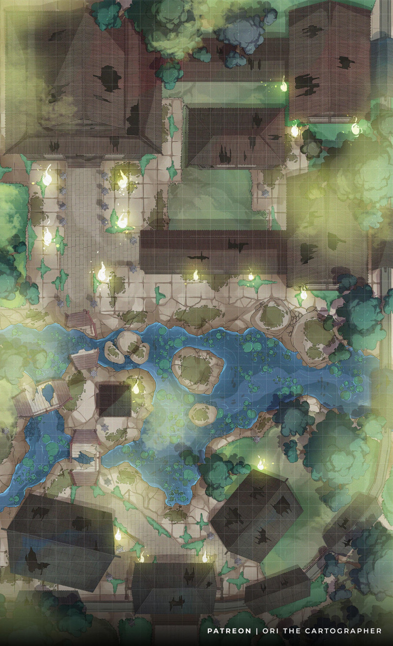 Haunted Japanese Courtyard [28x46][NoAI] | Ori the Carto
