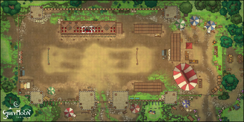 Medieval Tournament Grounds: A place for jousting, combat sports, and festivities! [80x40]