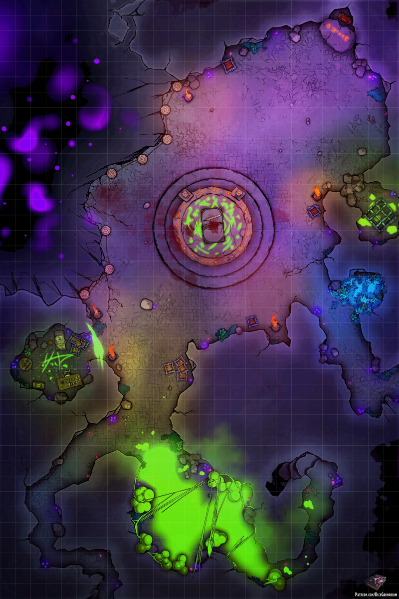 Insane Wizard Cave Battle Map 26x39