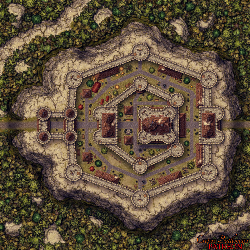 Crown's Guard Citadel 75x75 battle map