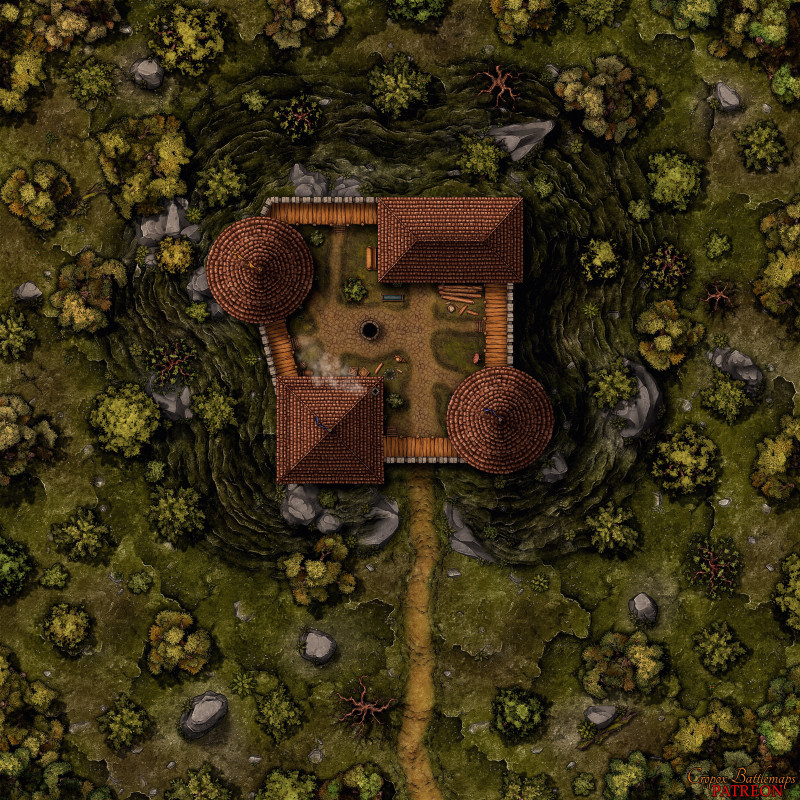 Hilltop Fort 40x40 battle map