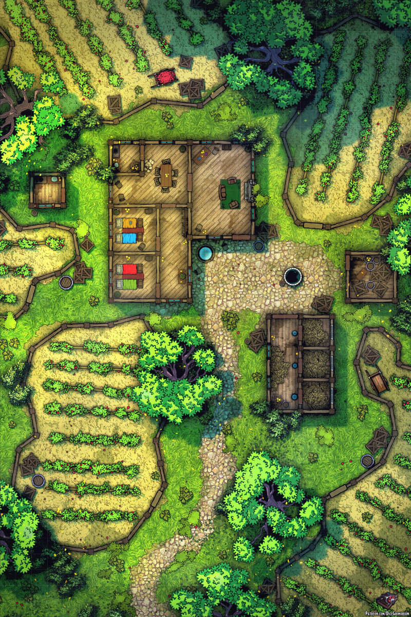 Tranquil Farm Battle Map 26x39