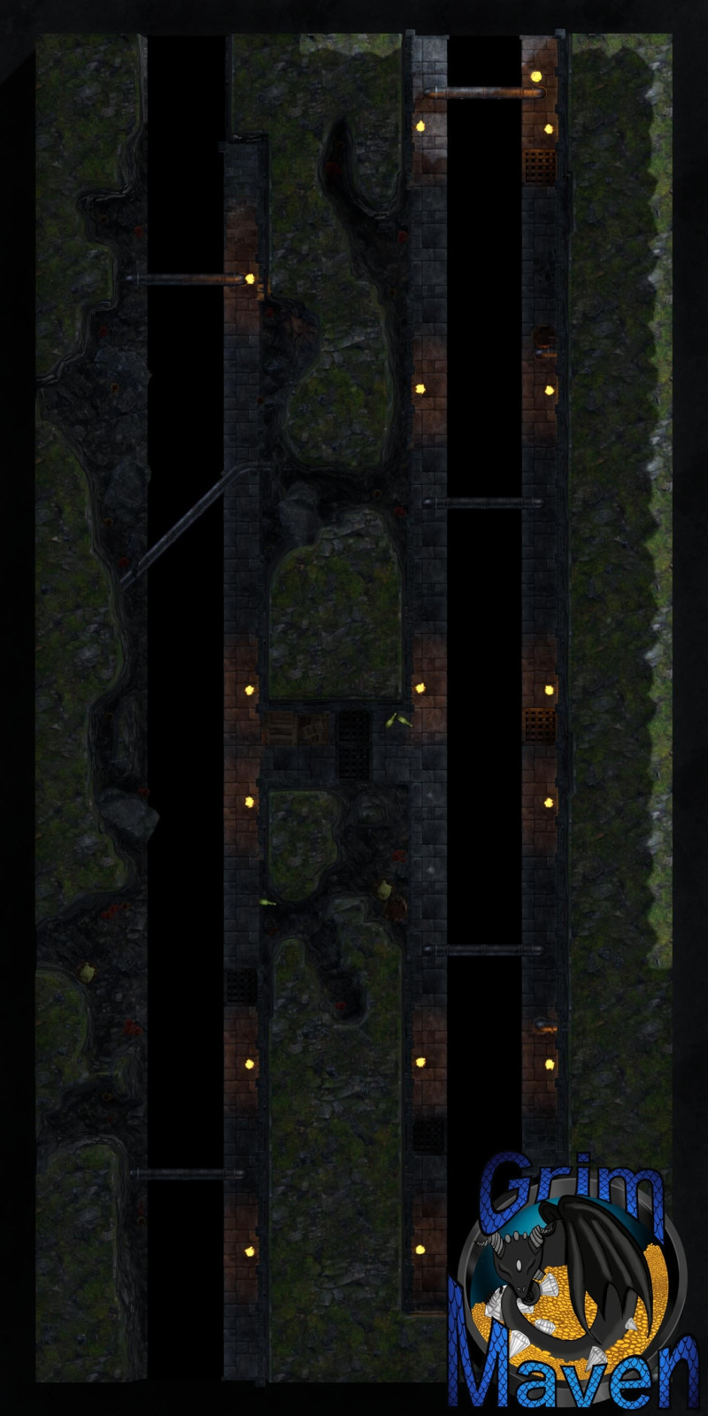 "Sewer Run"(18x38) two level Sewer system map! What happens in the dark, the dank and the dirty?