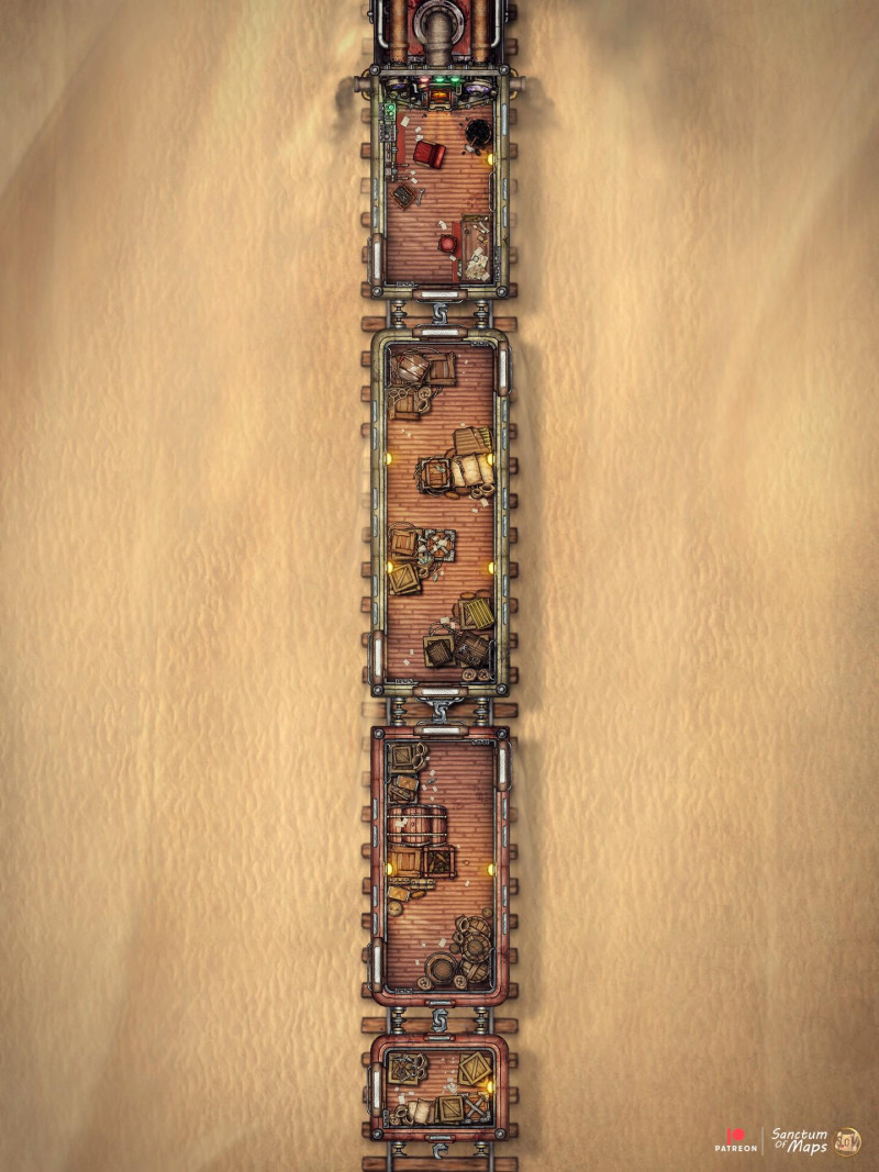 Steampunk Train - Cargo - 25x33
