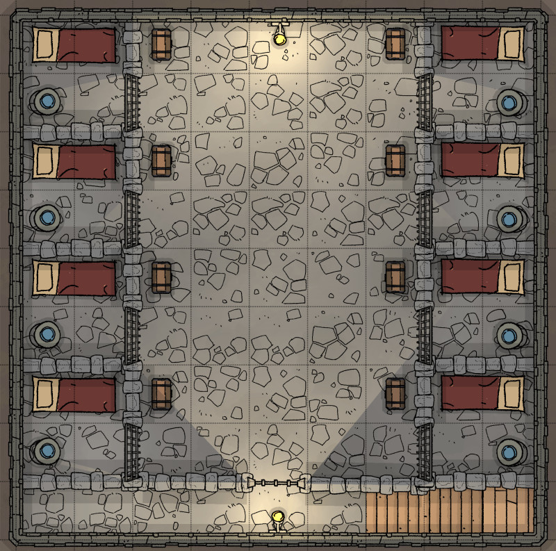Basement cells in a guardhouse.