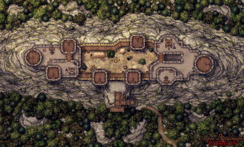The Skybound Fortress 58x35 battle map (2 variants)
