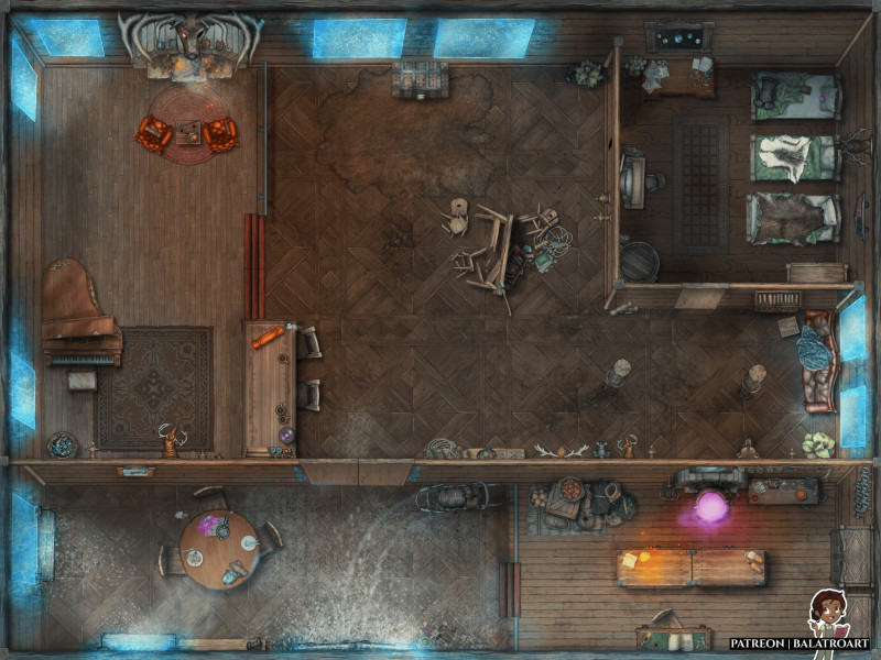 We can survive the blizzard in here! Look, there is even a nice fire burning and strong sturdy doors!