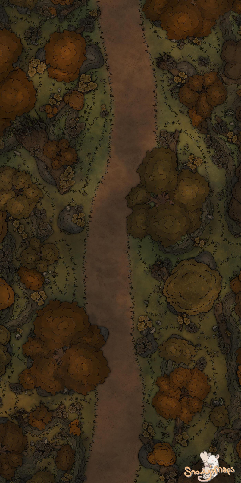 [20x40] Autumnal Forest Path Night