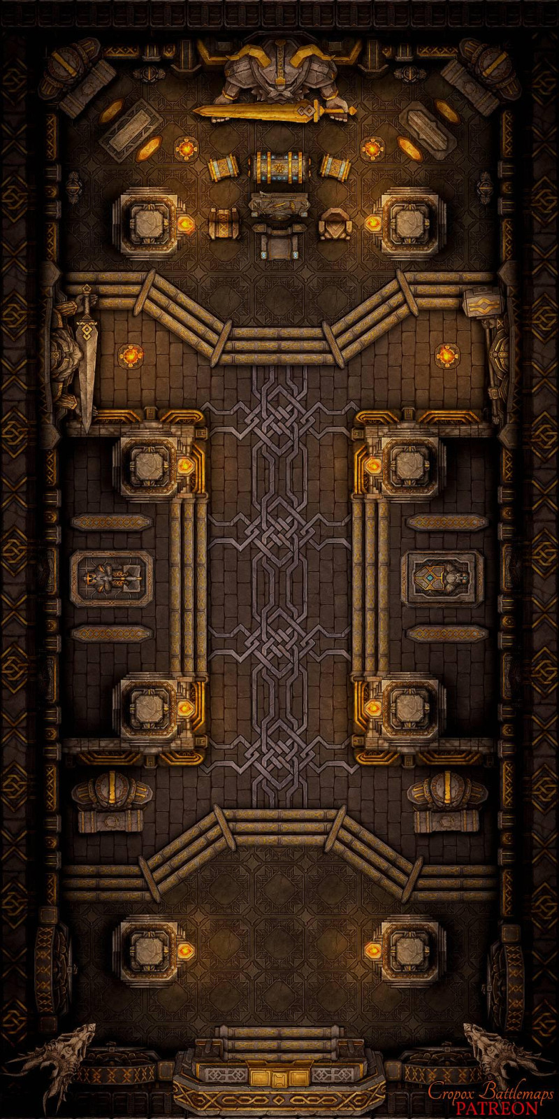 Dwarven Throne Room 15x30 battle map