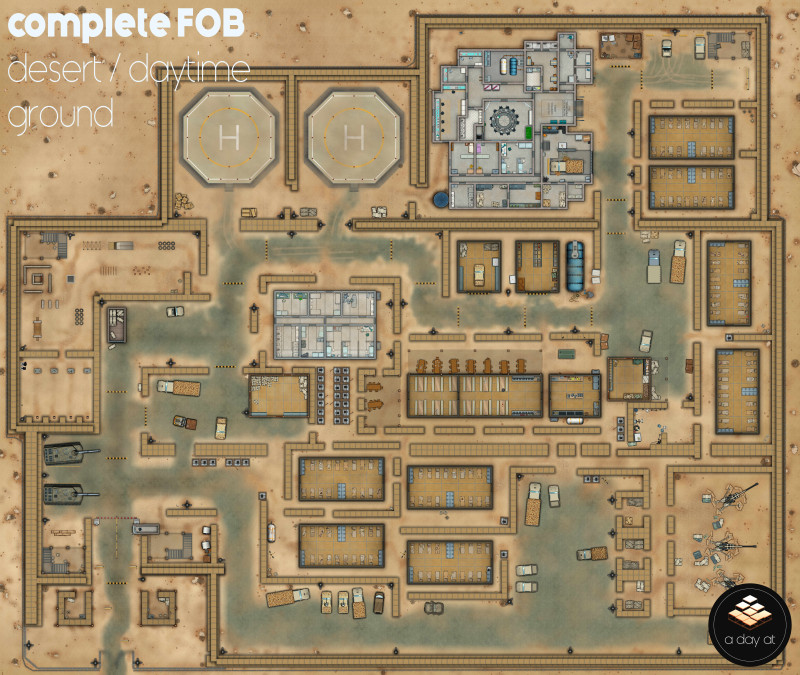 a day at the military base (forward operating base) map compilation + token [48x29 each map]