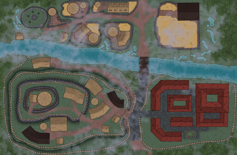Iron Age celtic hillfort and surrounding farms.