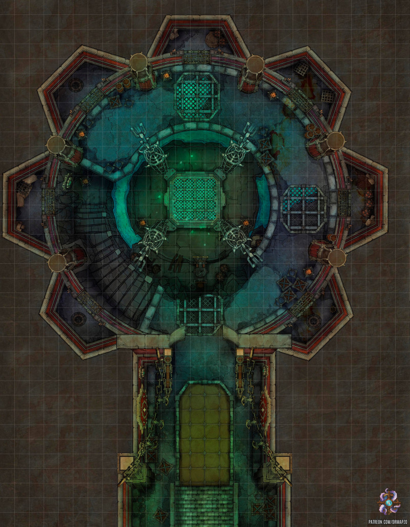 Infernal Citadel Interior Part 1 Battle Map 28x36