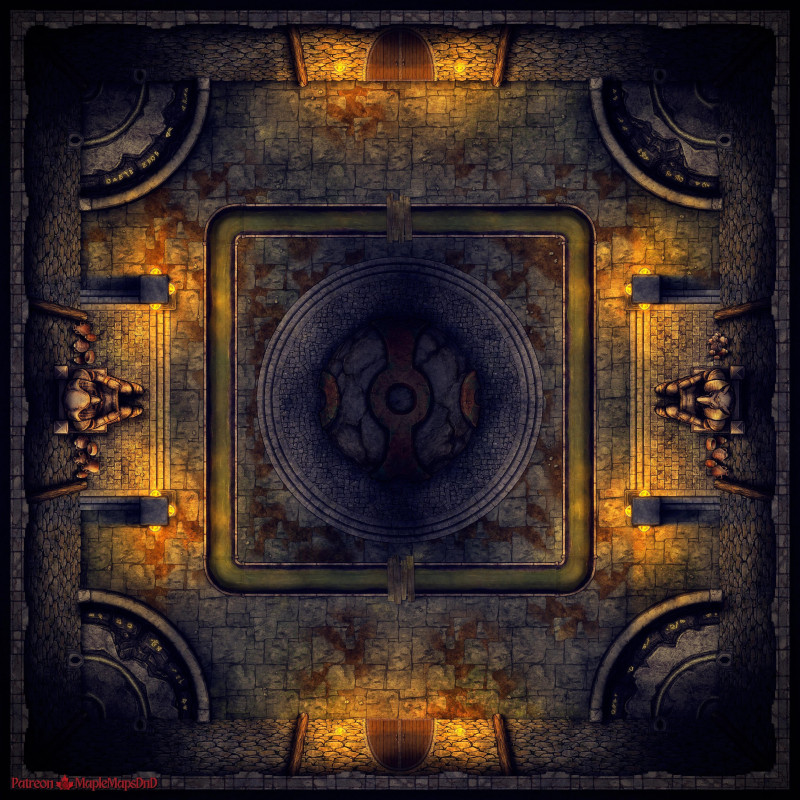 Ancient Dungeon Puzzle Room (20x20) | [Battle Map] [No AI] [OC] [Art]
