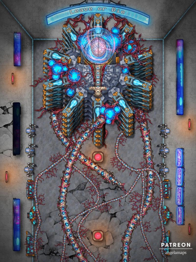 Hive Mind [battlemap] from Angela Maps - Are you rescuing a friend from the hive, or just trying to destroy it? 4 versions! [art]