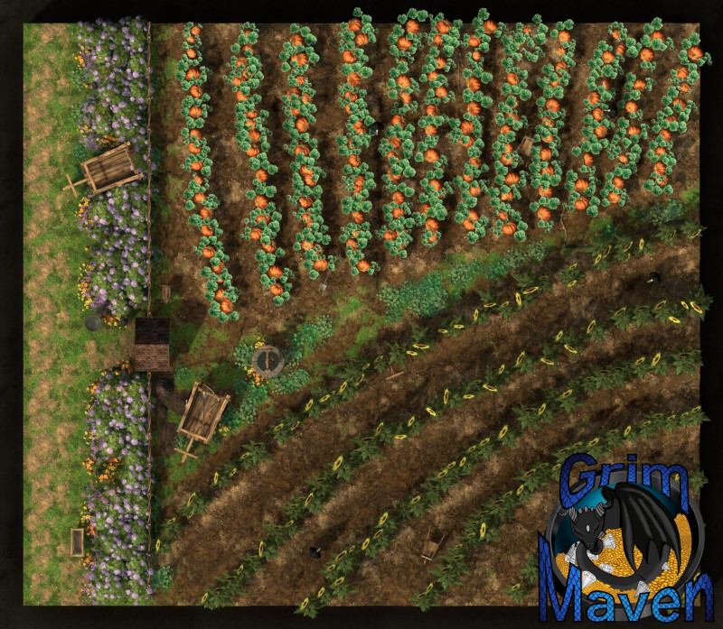 "East Field"(31x27) Welcome to the East Field! Pretty sure everything is fine and none of the scarecrows are moving. Pretty sure.