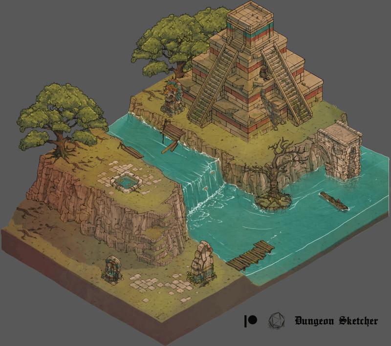 Isometric battlemap bundle for VTT
