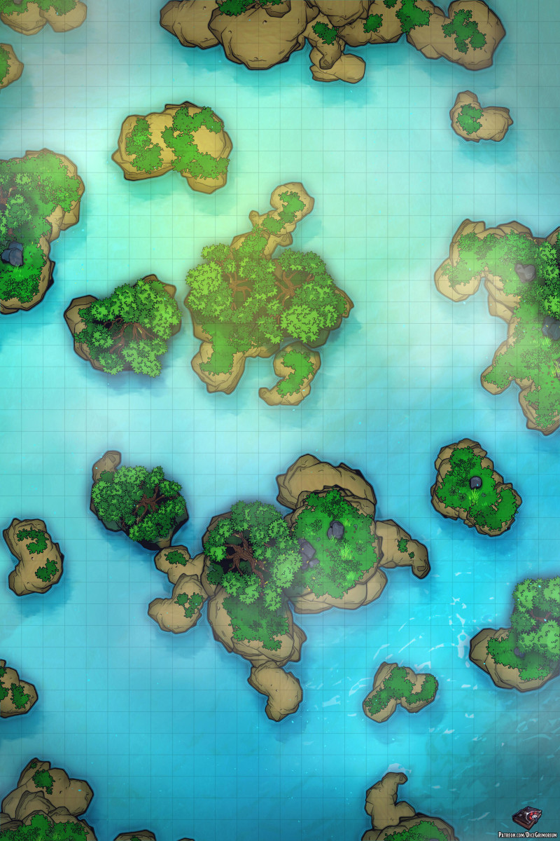 Sea Islets Battle Map 26x39