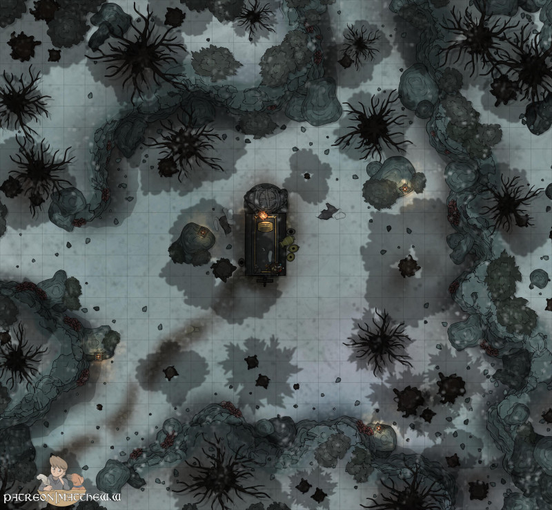 [26x24] The Solemn Snow-Covered Grave