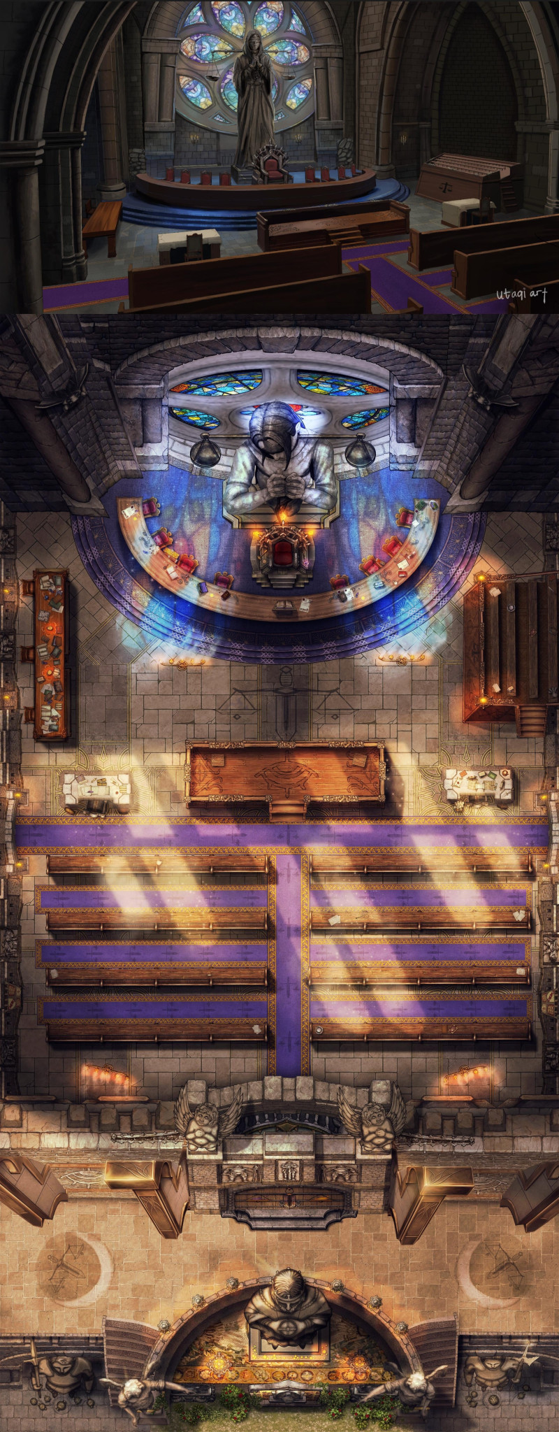 Court of Veridice [30x60] | 18 Variants | Saints of Ruin | Veridice, Fallen Saint of Justice