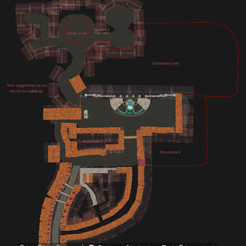 Special community map to celebrate 3 years of William O'Law! Go comment what should be included in each building!!