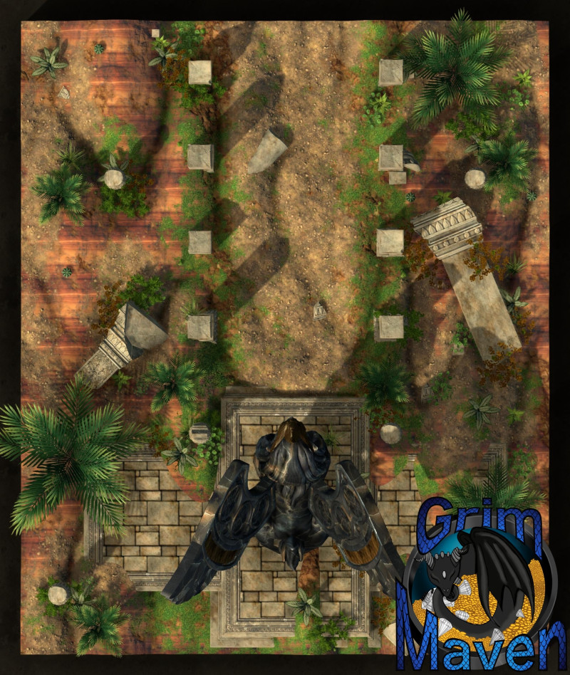 "Sphinx"(27x32) can you face the ruins of the sphinx and leave to tell the tale? Are they variant maps or just all the different sphinxes your players need to meet across the world?