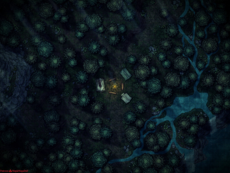 Crystal Ball Camp + Forest Camp [40x30] [Battle Map] [No AI] [OC] [Art]