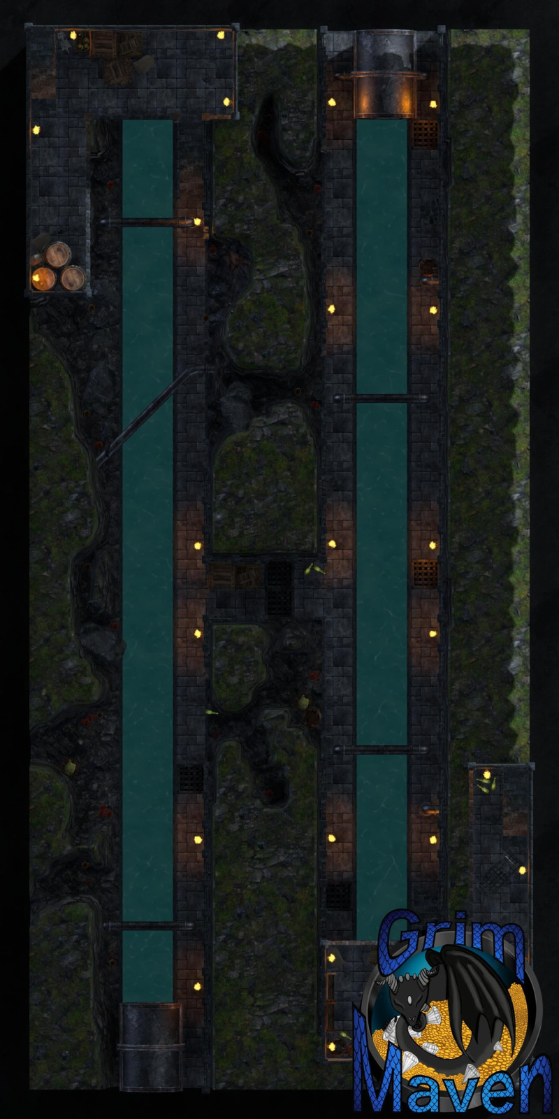 "Sewer Run"(18x38) two level Sewer system map! What happens in the dark, the dank and the dirty?