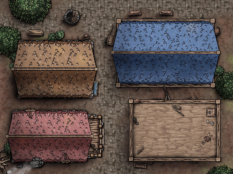 Small Village Intersection [40x30] - 3 unique variations (floors)