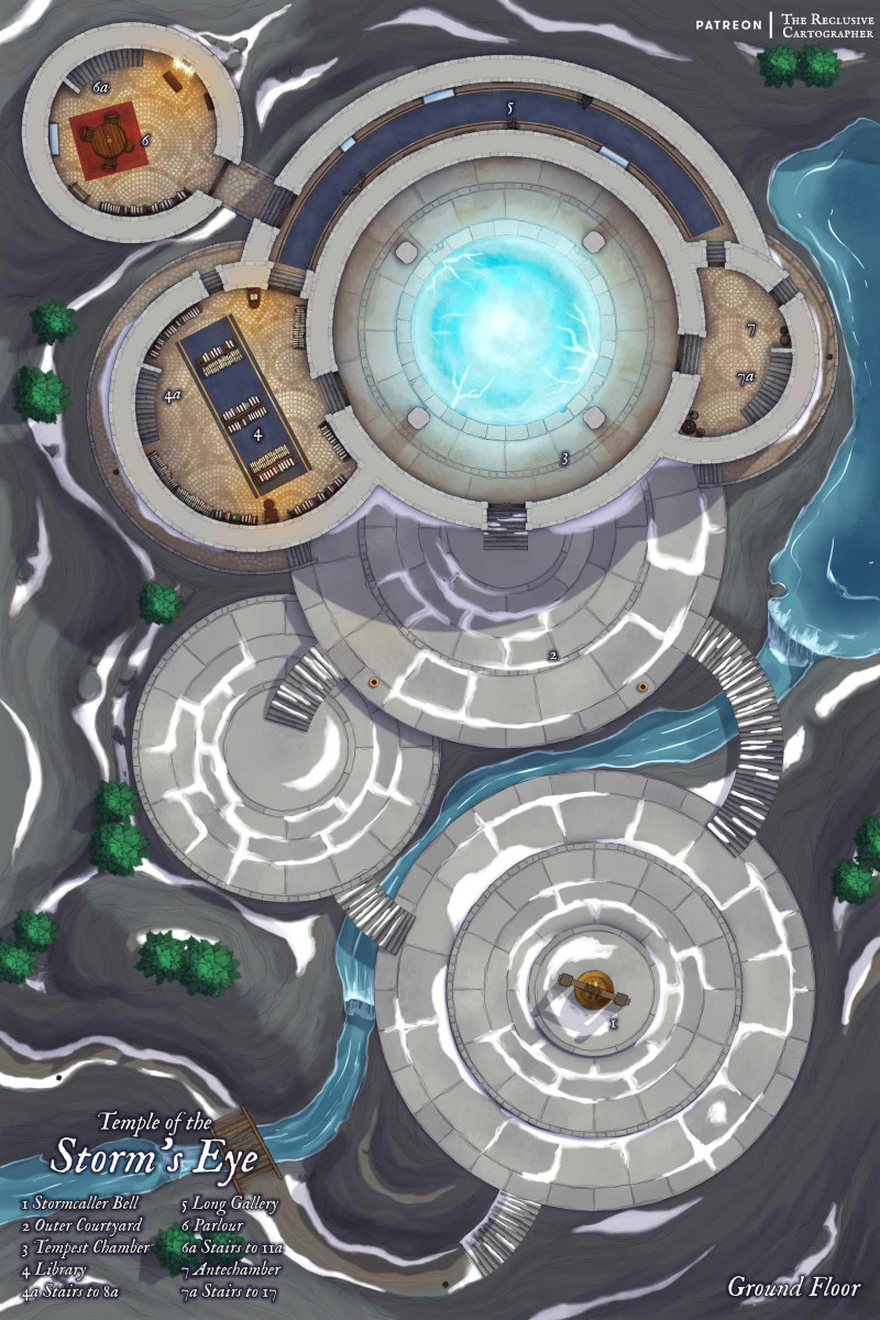 Temple of the Storm's Eye - Dungeon Map - 40x60 - 4 Level - No AI - RC