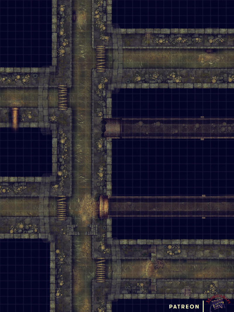 Dark Sewers 1, a gritty underground map