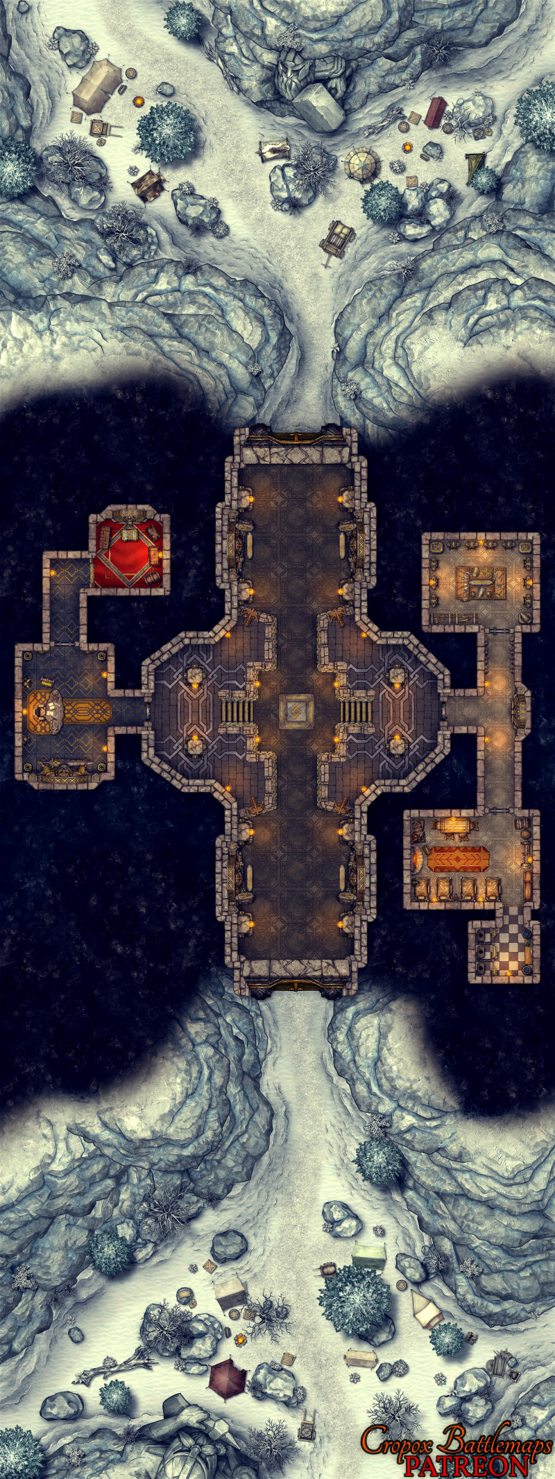 The Dwarven Toll Tunnel 30x80 battle map (Winter Edition)