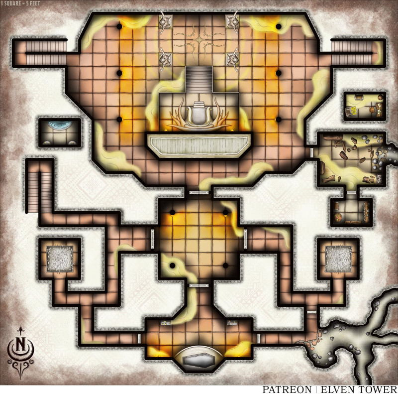 Map 511 and 512 - Throne of the Mountain King - Top-View and Isometric Dungeon