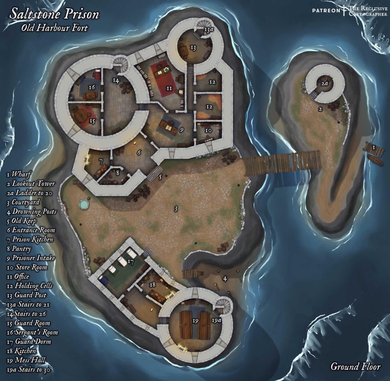 Saltstone Prison - 3 Level Building Map - 42x41 - RC