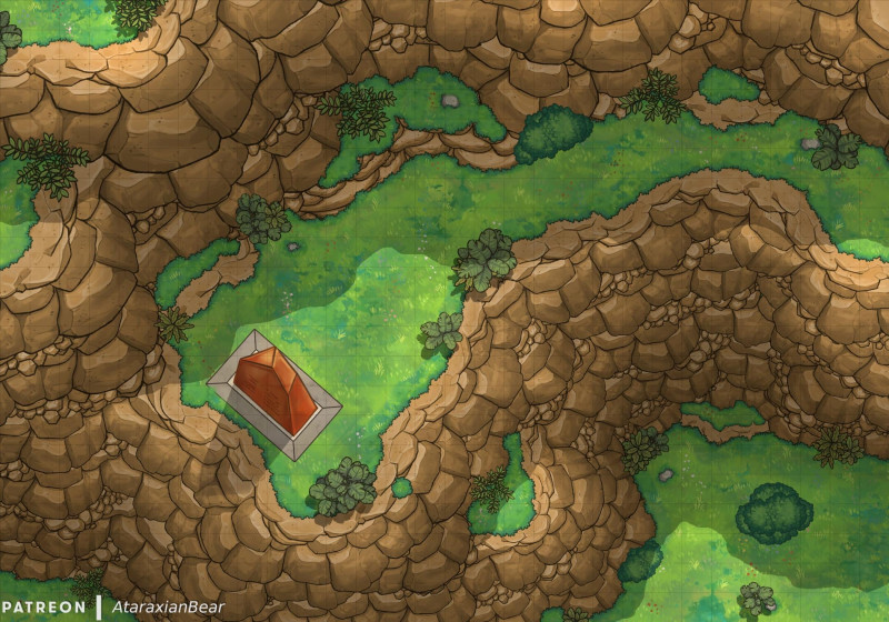 The Winding Valley: A hand-drawn region map and six matching battlemaps made in DD