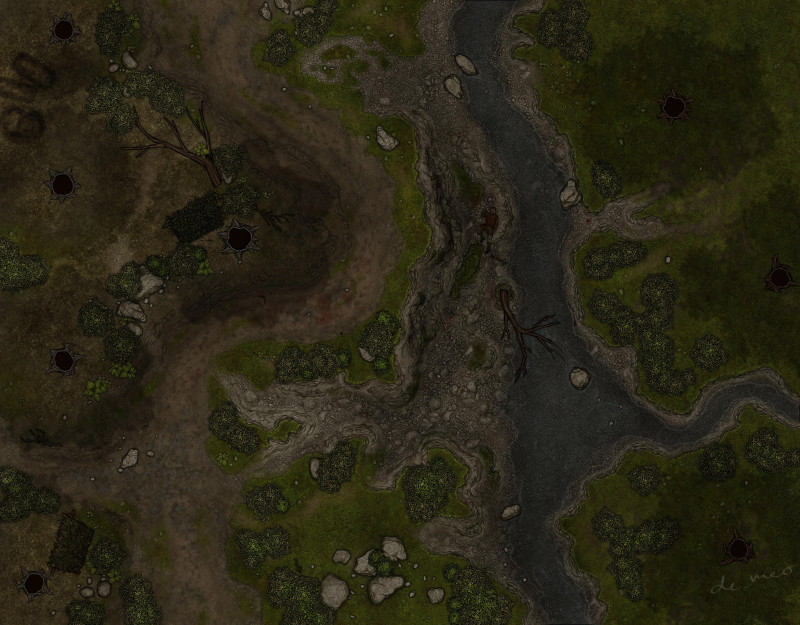 Ambush at the creek - Before and after