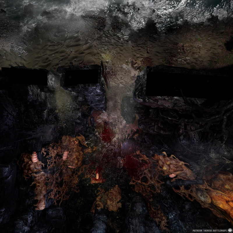 Insectoid Nest | [Animated Battlemap] [40x40] [100px per Square] [Gridless] [3D Rendered] [OC] | Beneos Battlemaps