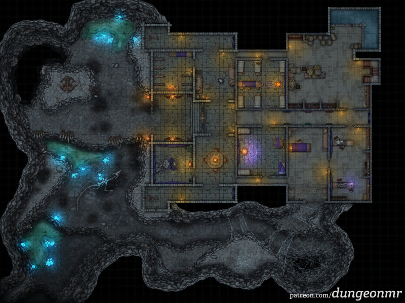 Aencar's Manor - Haunted Manor Battle Map (48x36)