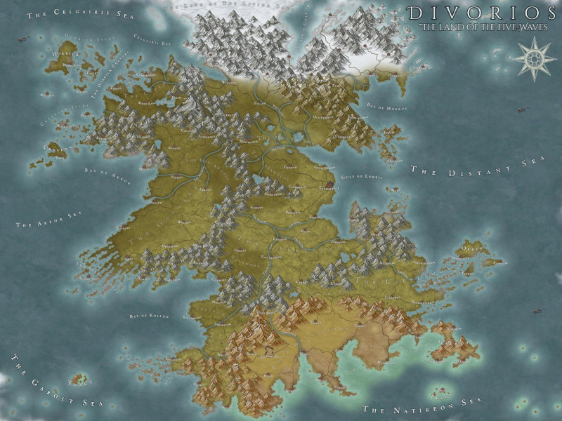 Continent of Divorios "The land of the five waves"