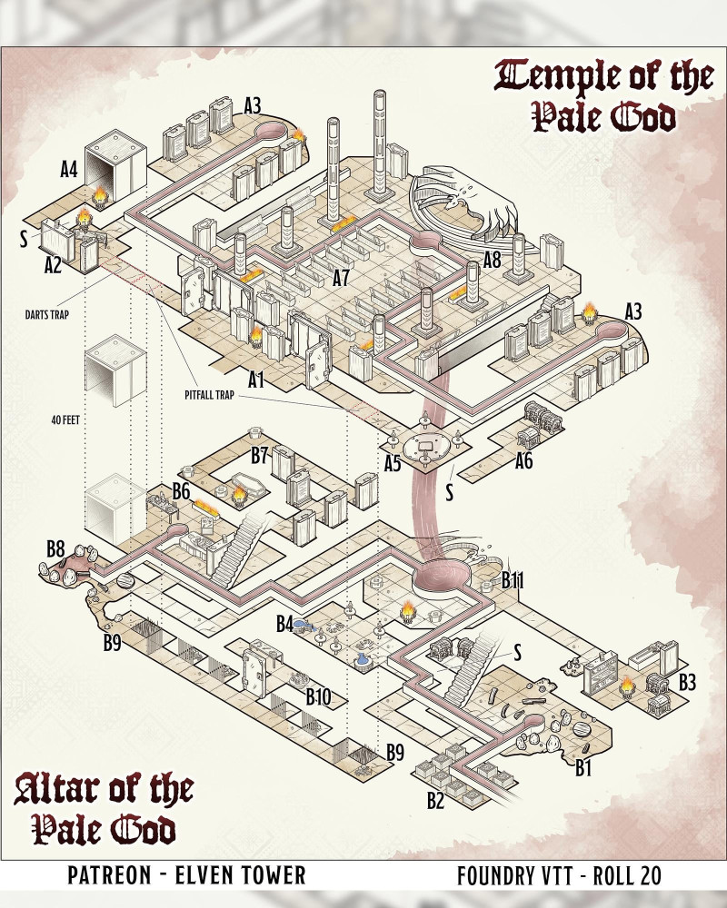 Temple and Altar of the Pale God - Isometric Dungeon