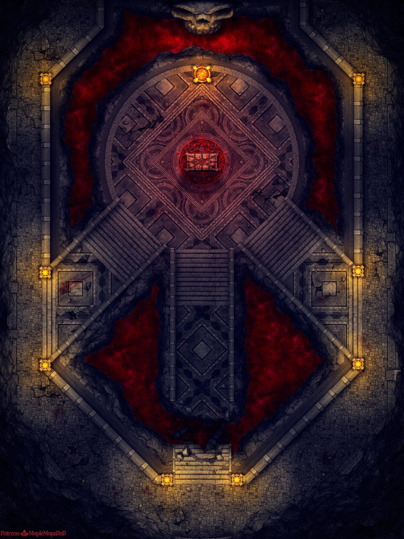 Bhaal Temple (30x40) by MapleMapsDnD | [Battle Map] [No AI] [OC] [Art]