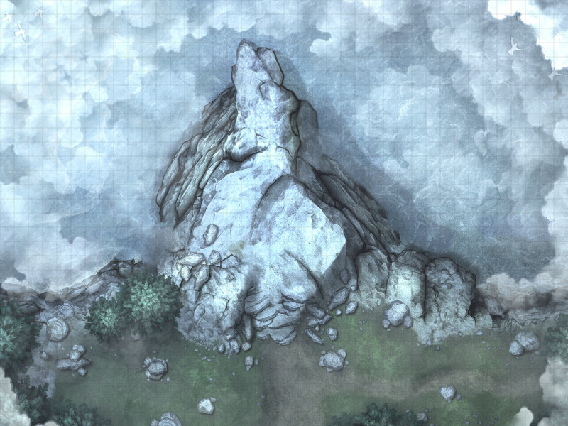 The Promontory 40x30 (Day & Fog Variant) Battlemap by Runebear Cartography