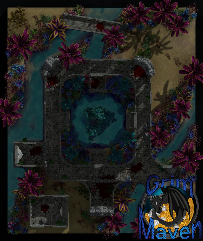 "Reclaimed Temple" (27x32) the desert tried to claim it. Something else claimed it first.