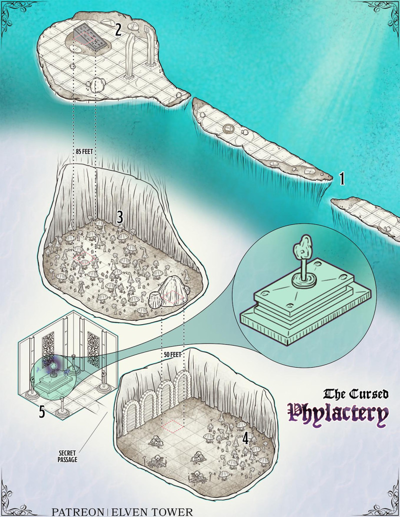 Map 918 - The Cursed Phylactery - Isometric Map